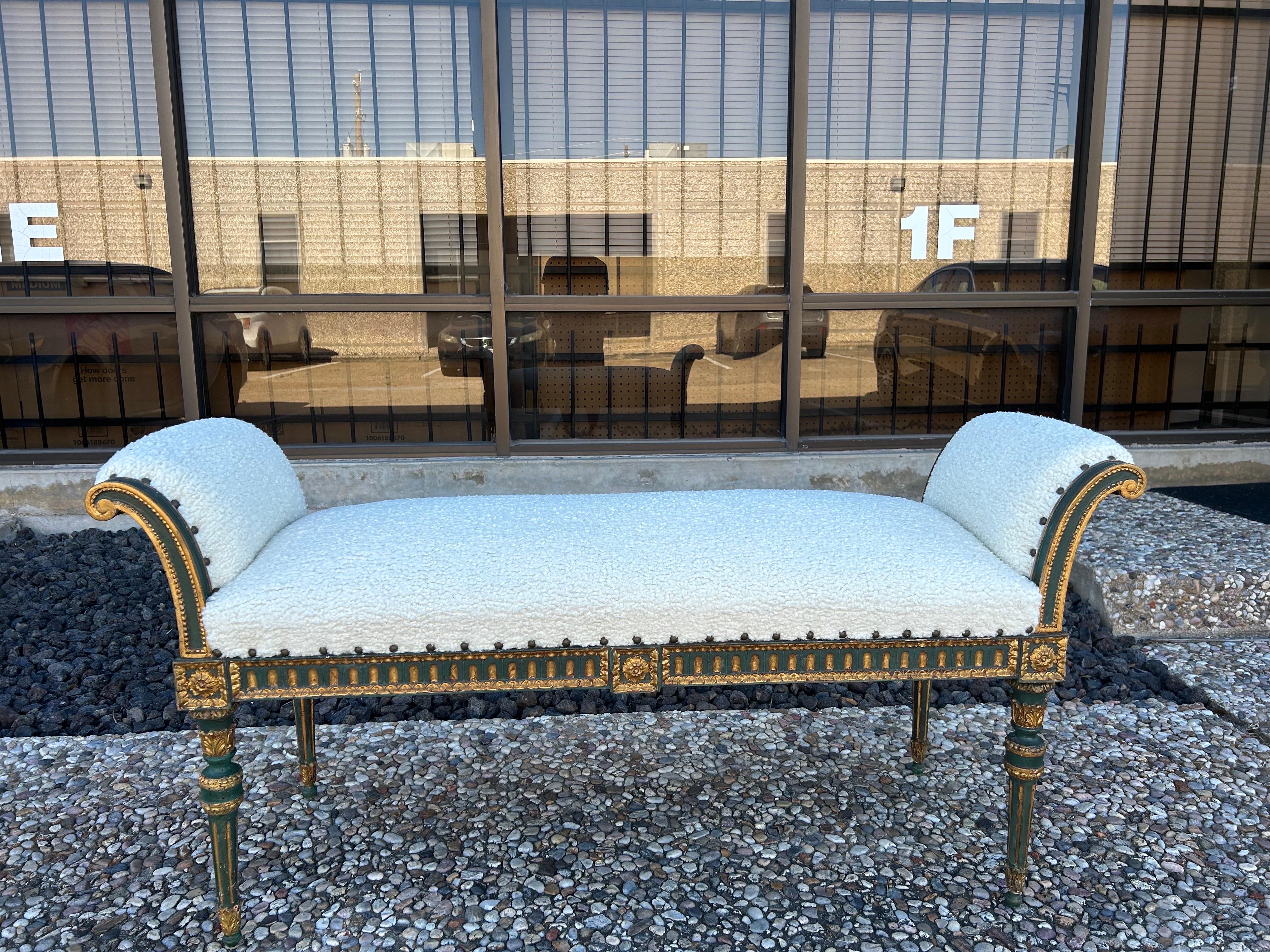 19th Century Italian Painted And Parcel Gilt Bench For Sale 6
