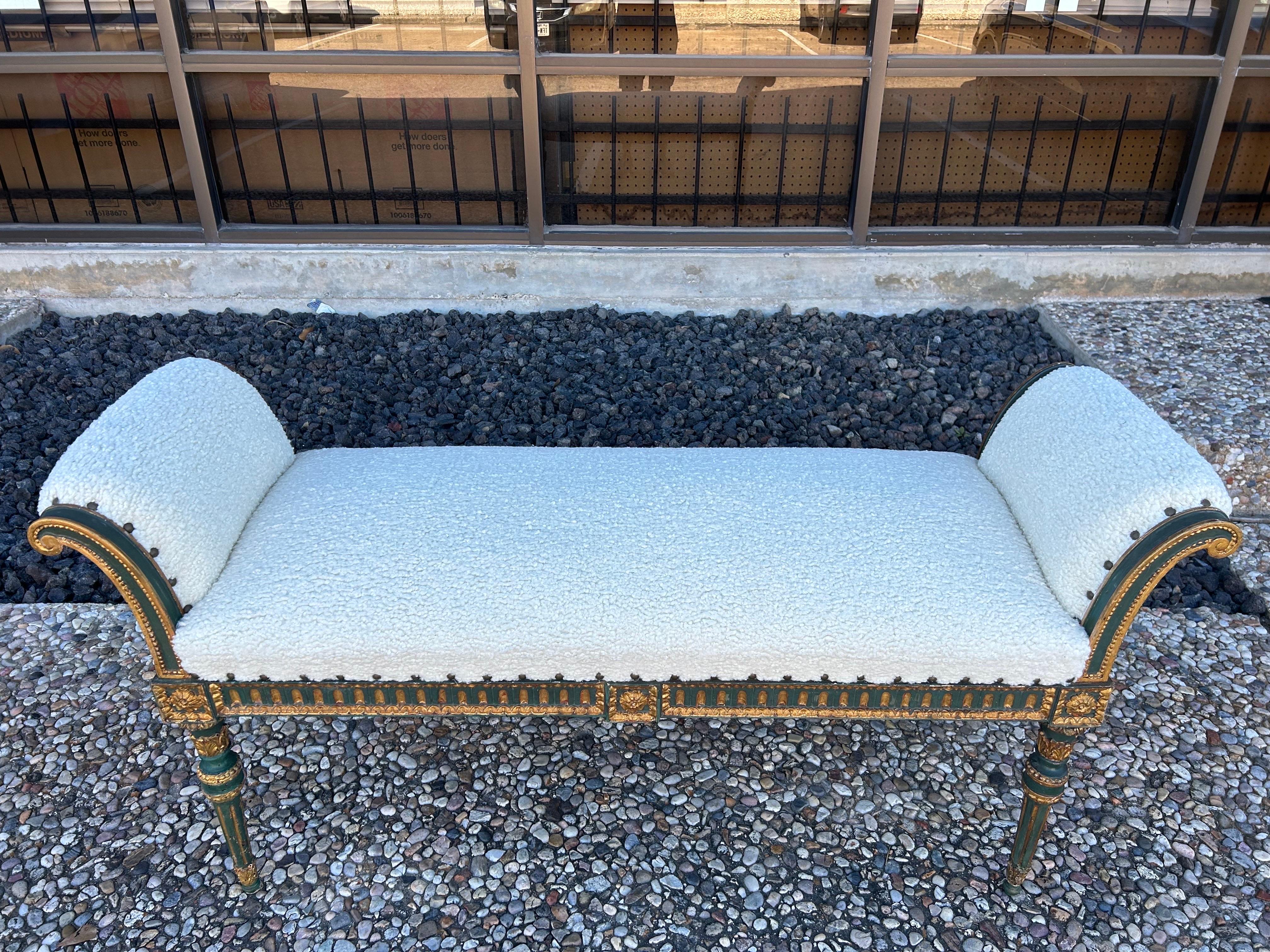 19th Century Italian Painted And Parcel Gilt Bench For Sale 7