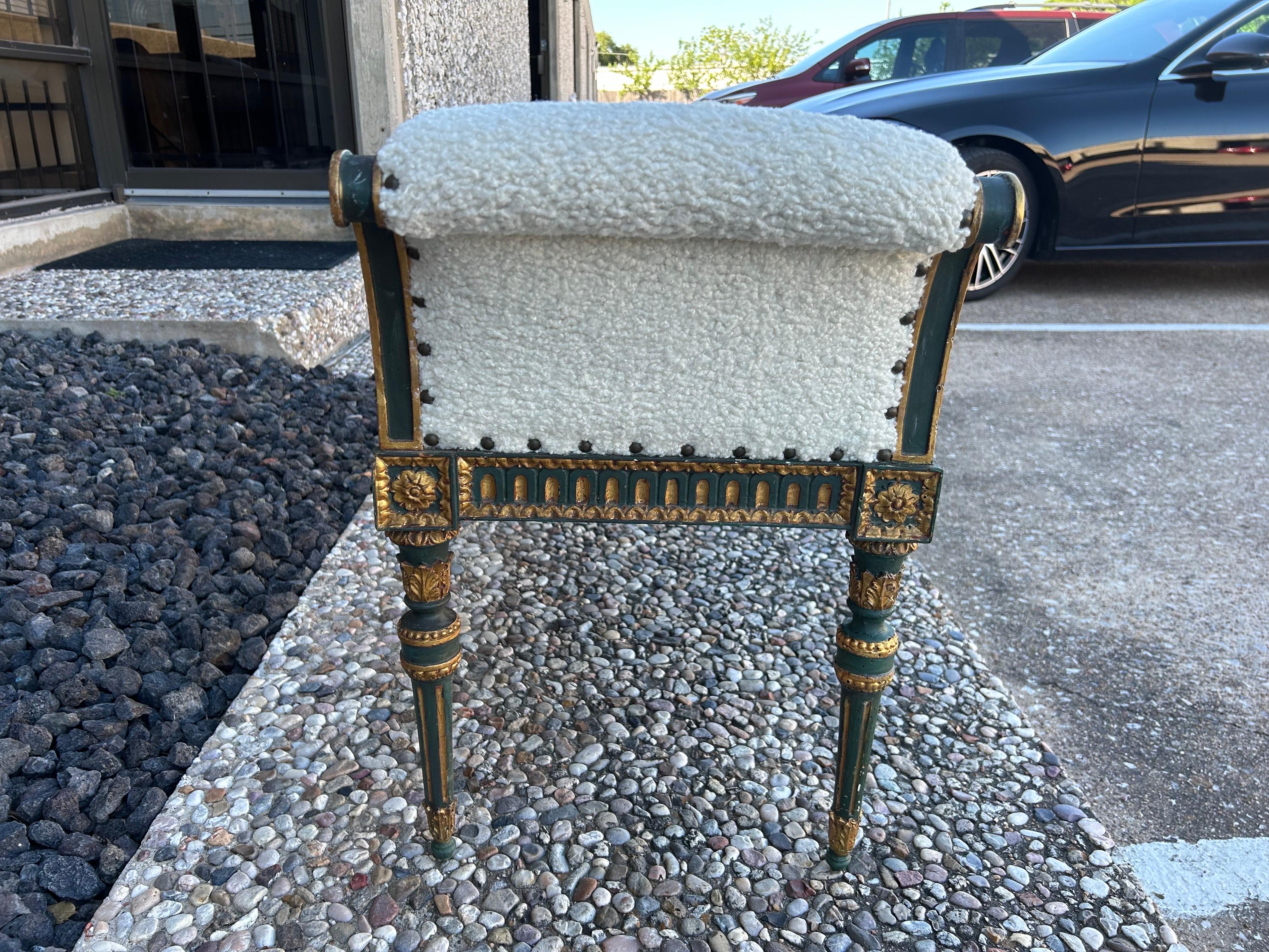19th Century Italian Painted And Parcel Gilt Bench For Sale 1