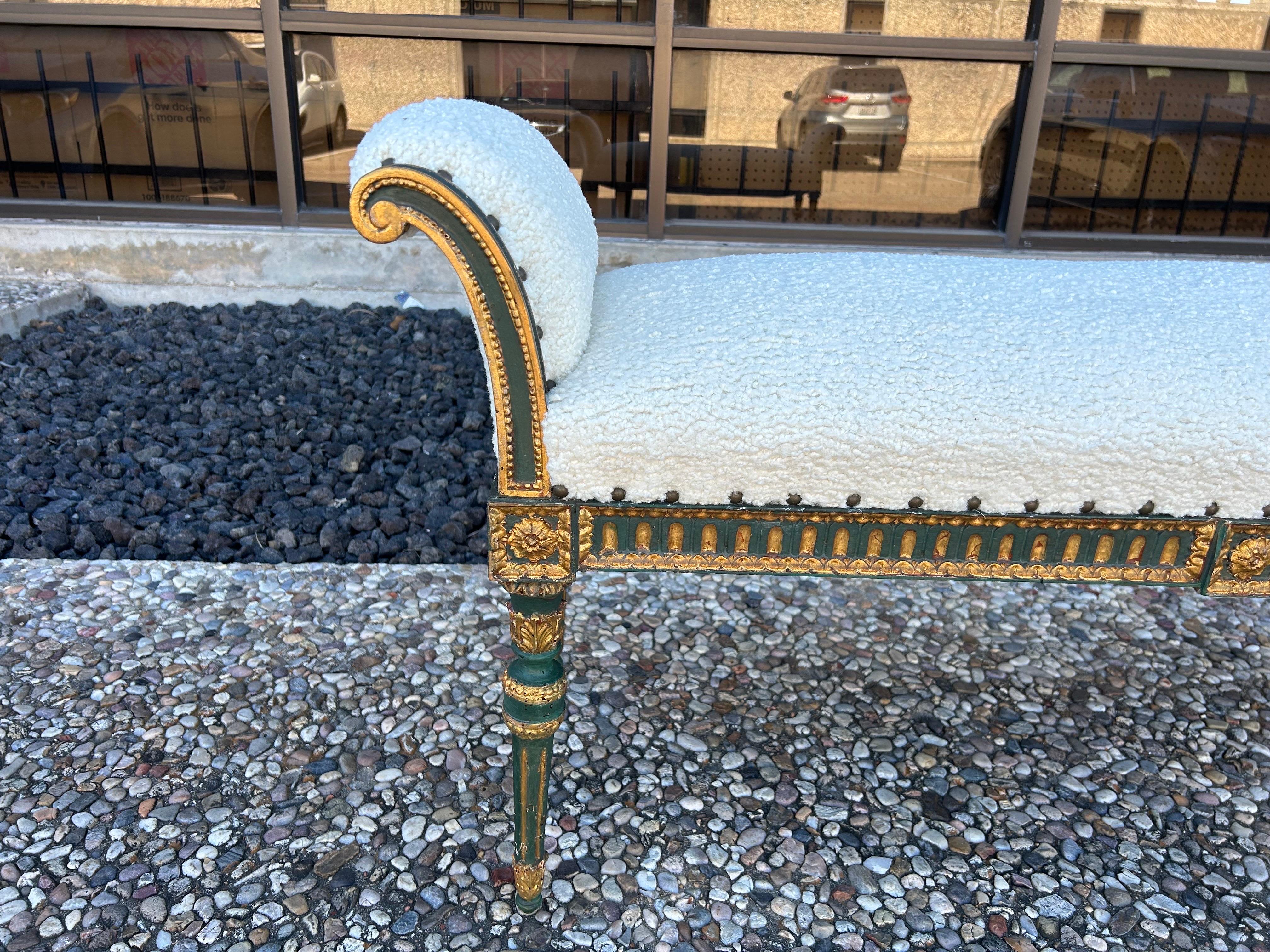 19th Century Italian Painted And Parcel Gilt Bench For Sale 2