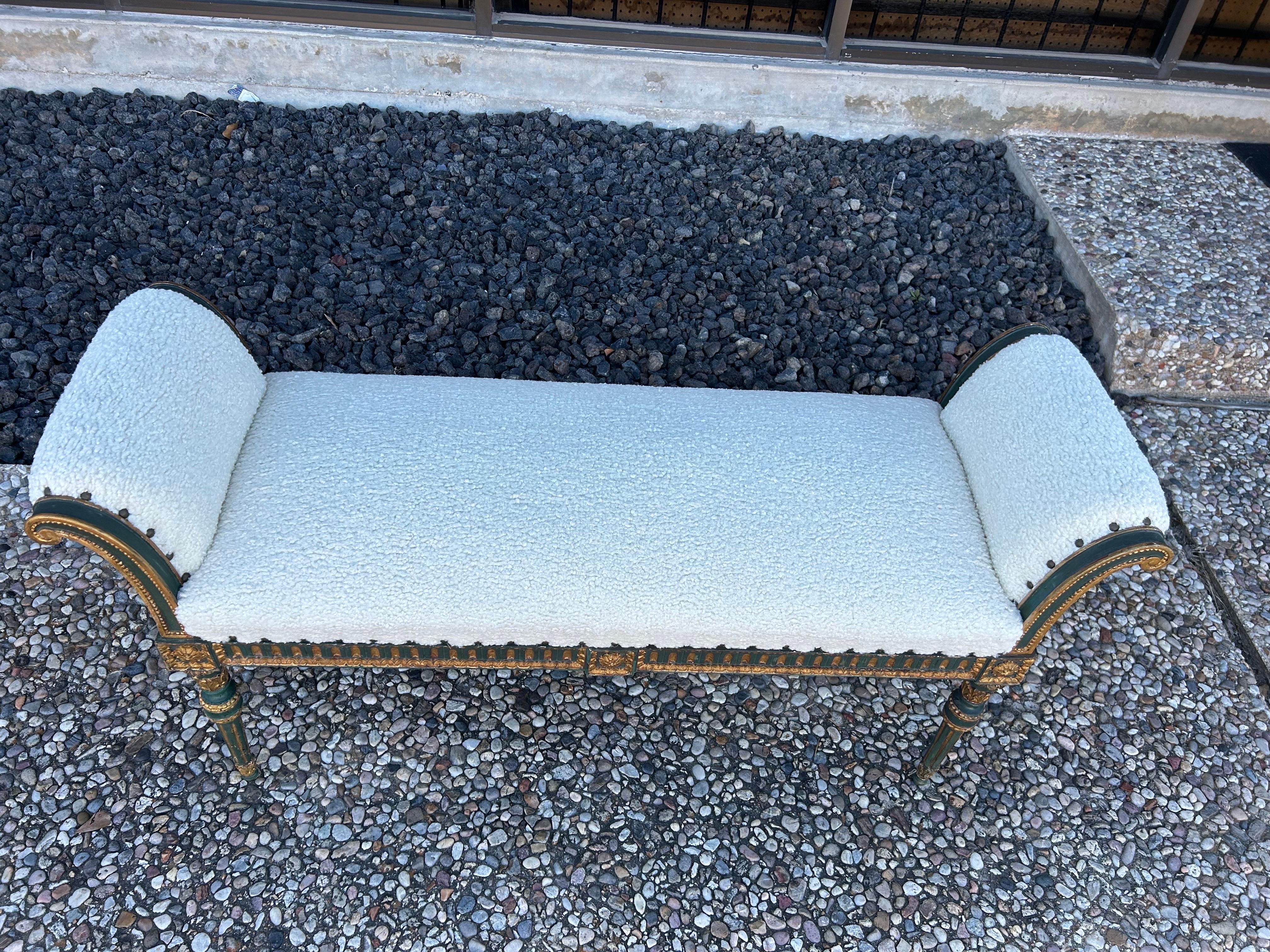 19th Century Italian Painted And Parcel Gilt Bench For Sale 4