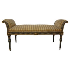 19th Century Italian Painted And Parcel Gilt Bench