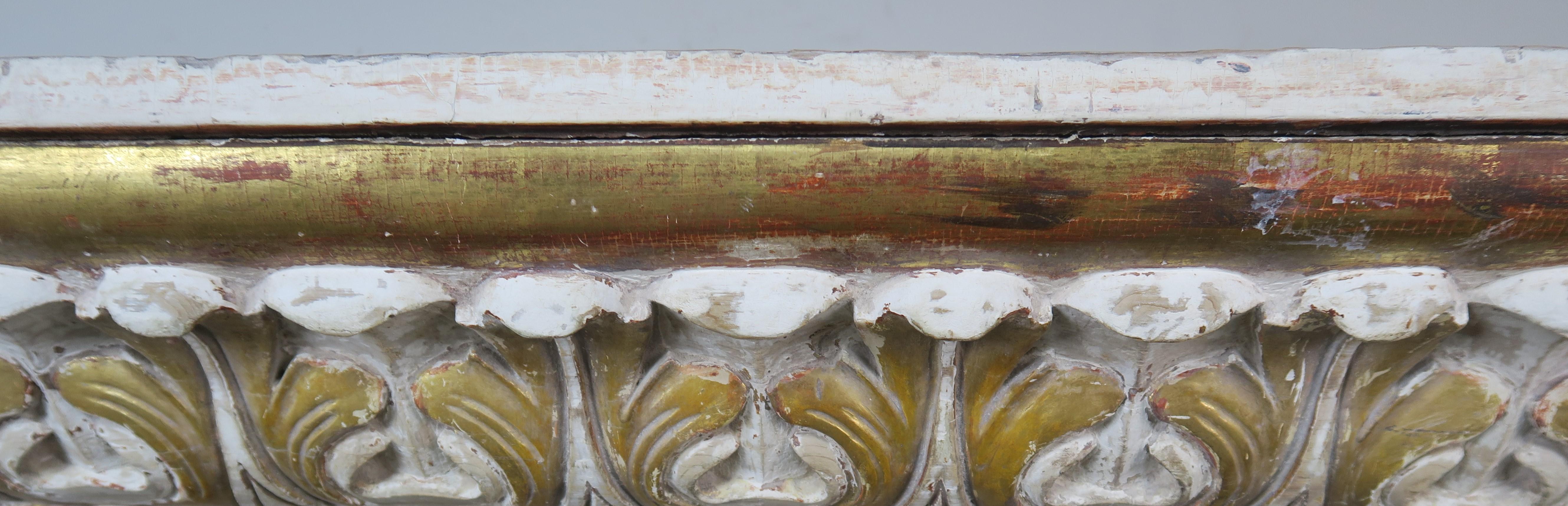 19th Century Italian Painted and Parcel Gilt Fireplace Mantel For Sale 5