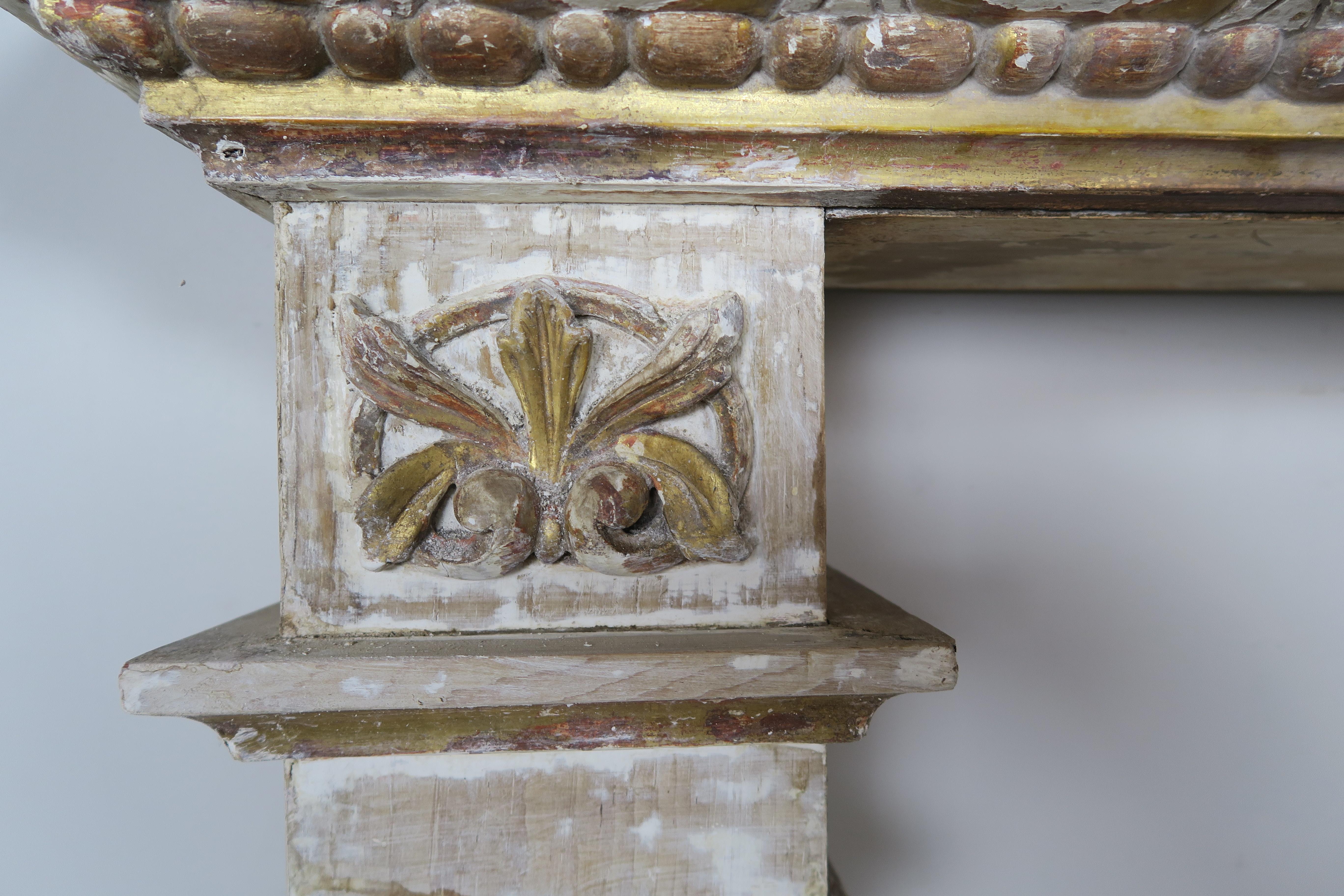 19th Century Italian Painted and Parcel Gilt Fireplace Mantel For Sale 3