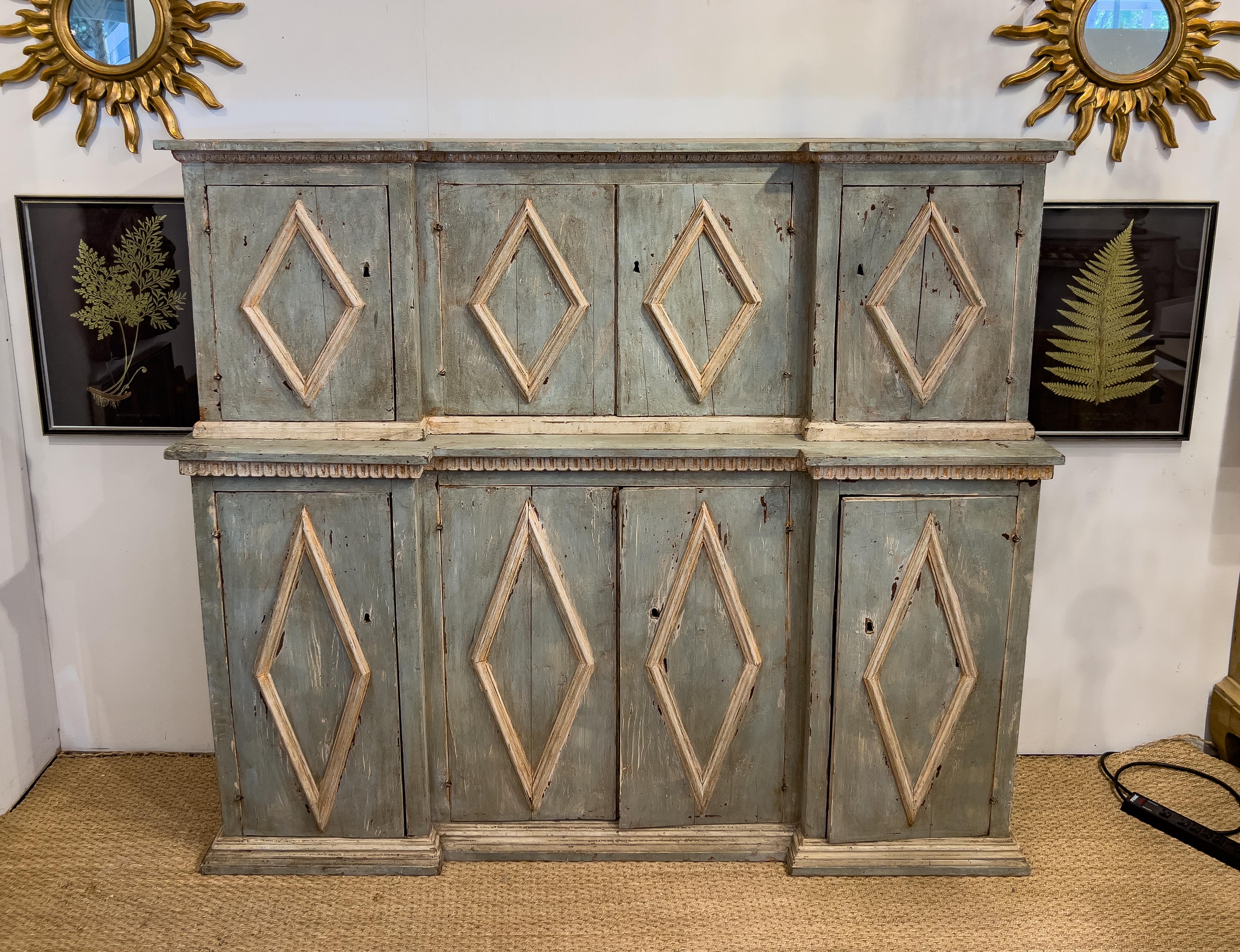 19th Century Italian Painted Cabinet In Good Condition In Houston, TX
