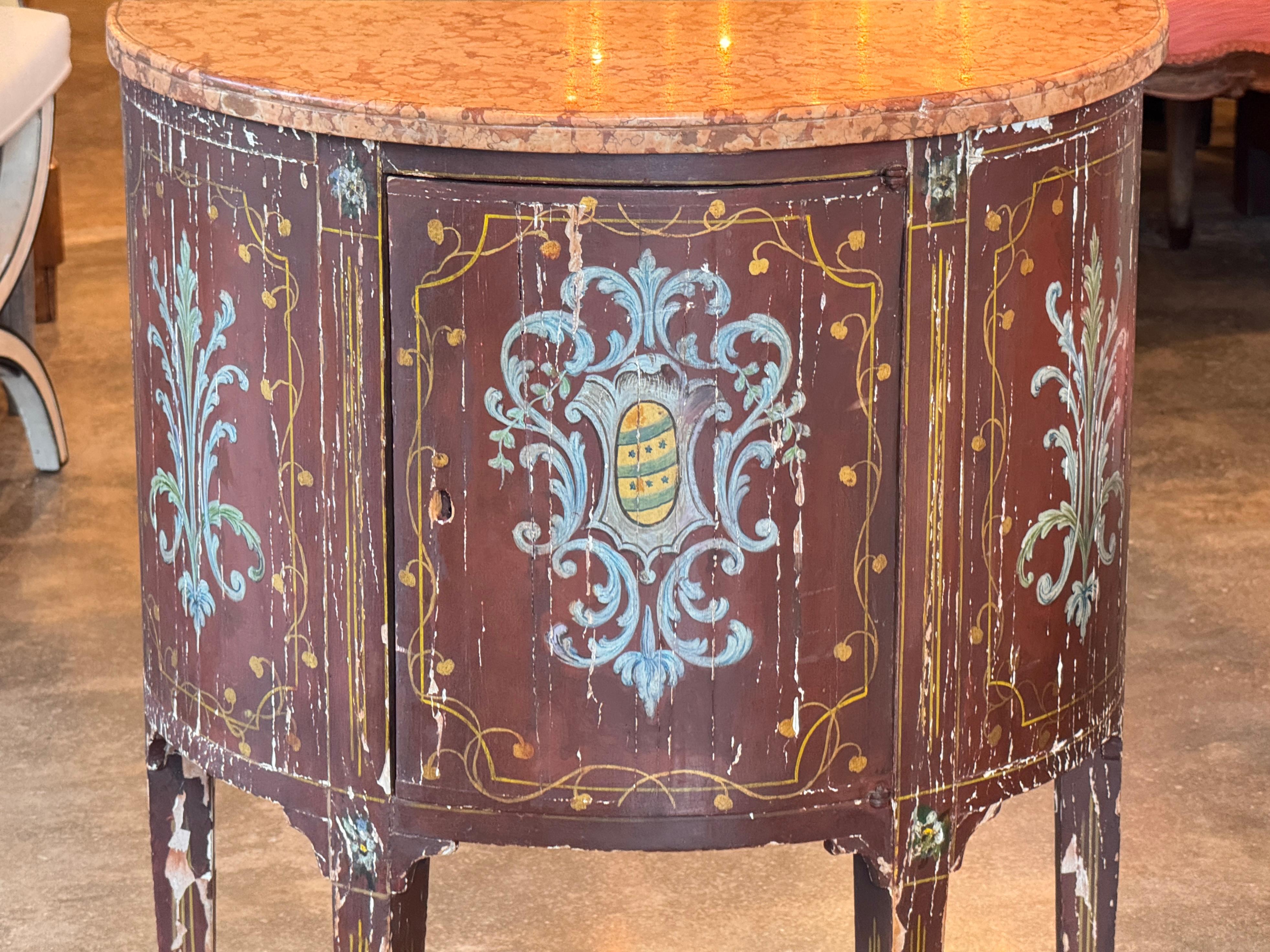 Marbre Cabinet italien peint du 19ème siècle en vente