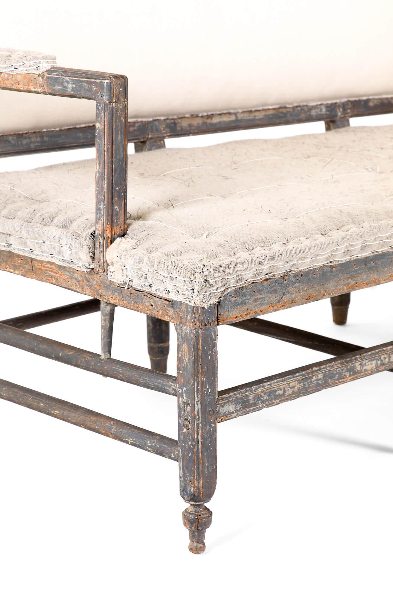 Hand-Crafted 19th Century Italian Painted Canapes Sofa For Sale