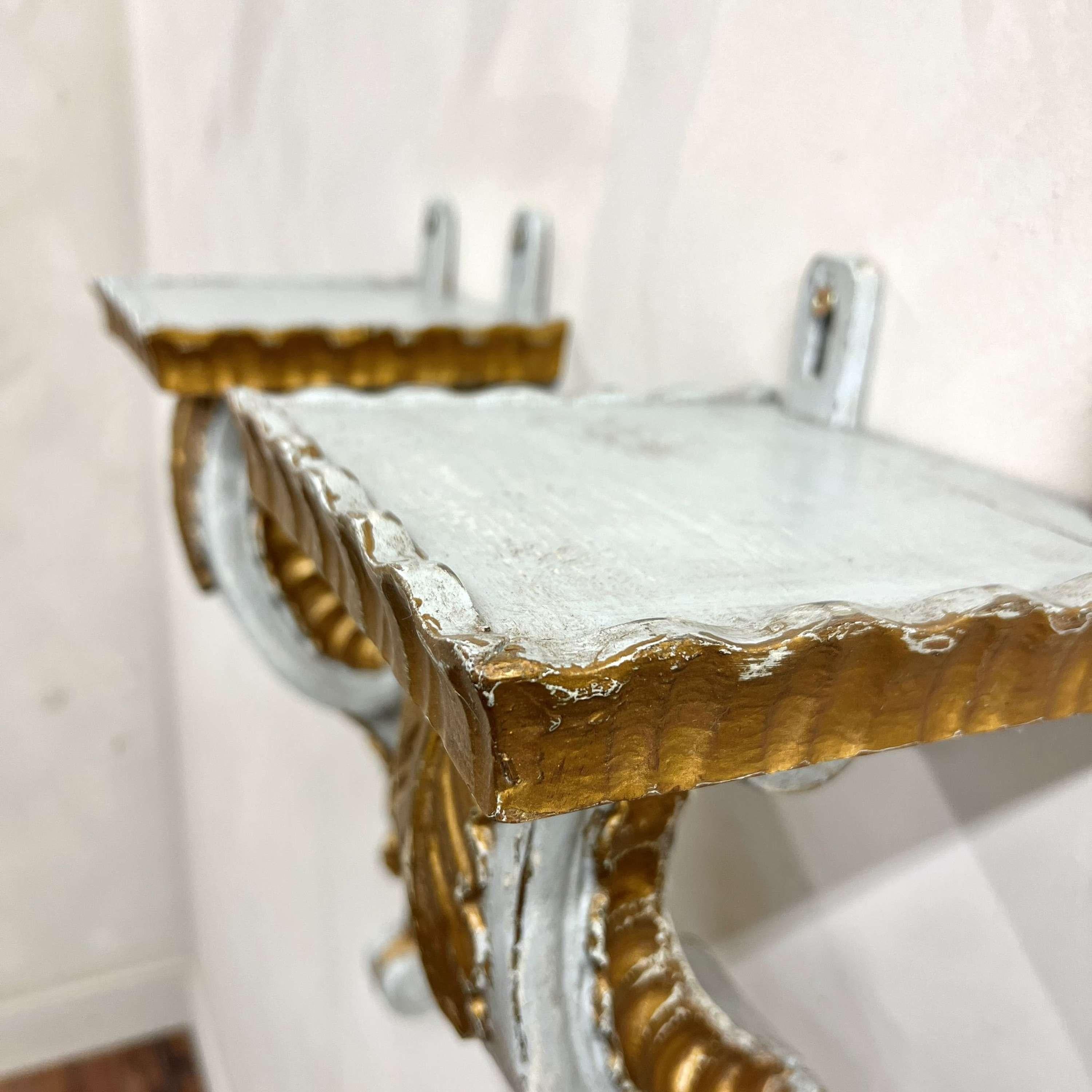 19. Jahrhundert Italienisch bemalt geschnitzt Wood Wandhalterungen 2