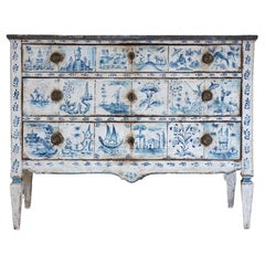 Antique 19th Century Italian Painted Chinoiserie Commode