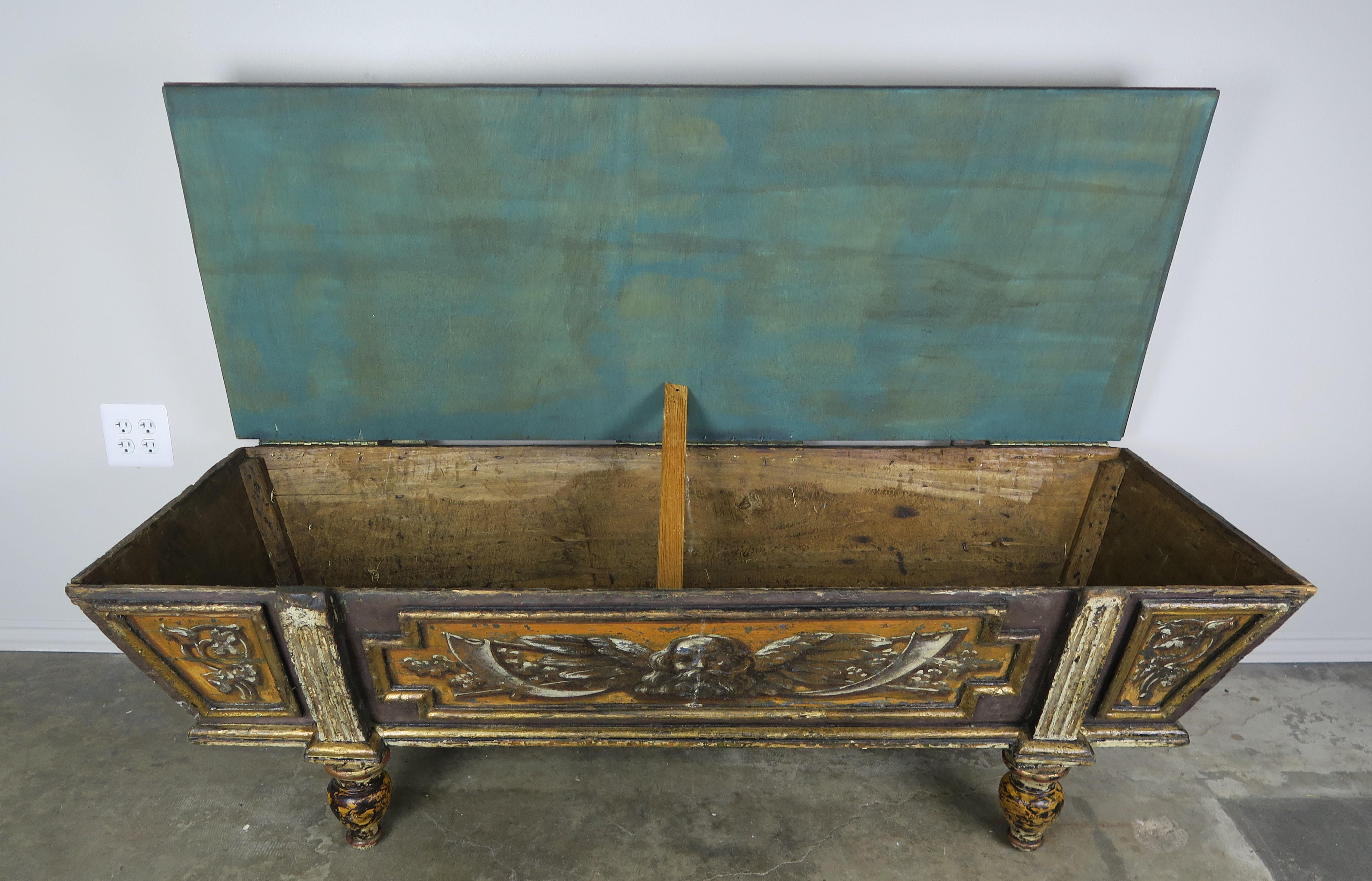19th Century Italian Painted Coffee Table with Mirrored Top 6