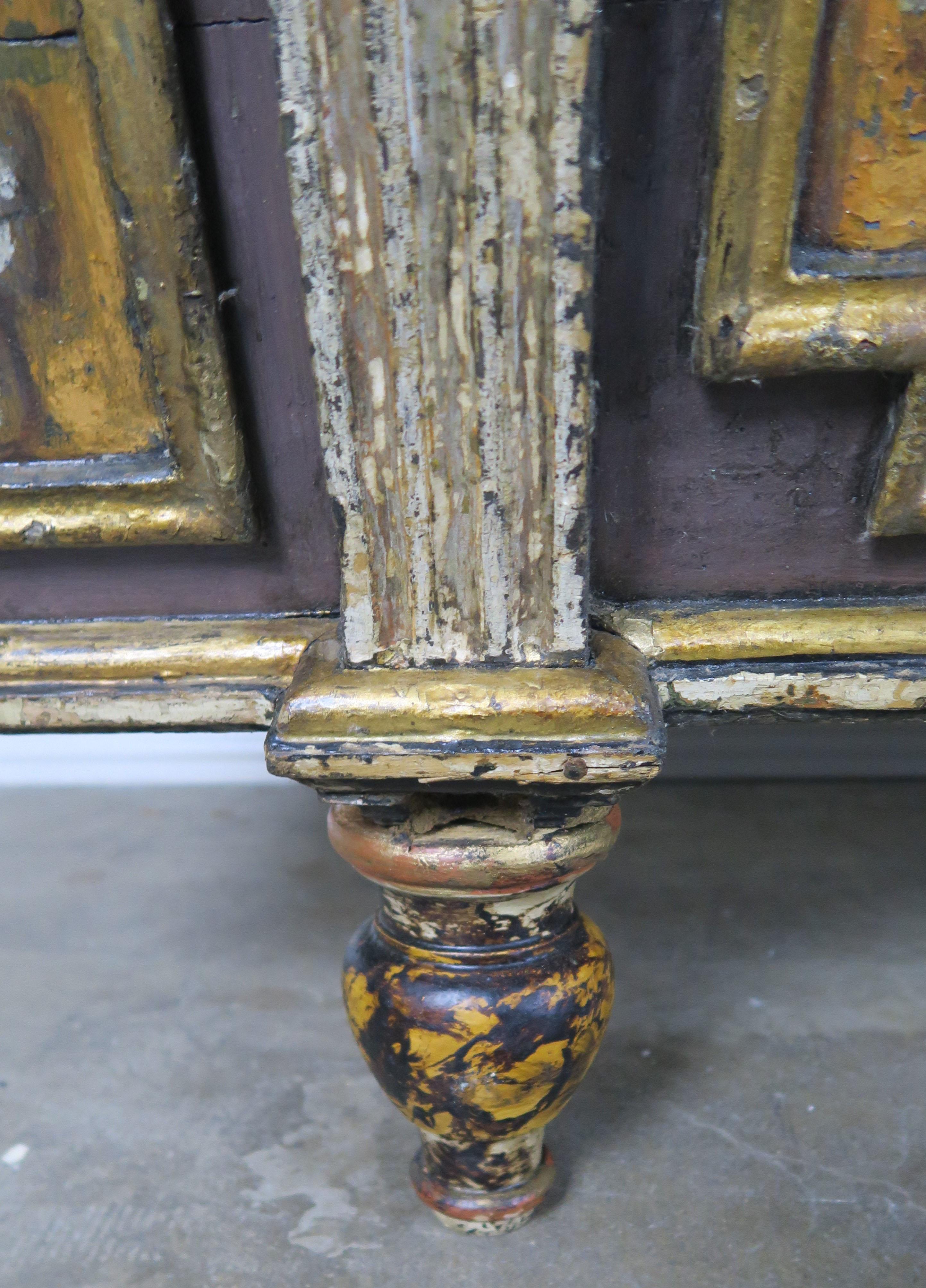 19th Century Italian Painted Coffee Table with Mirrored Top 1