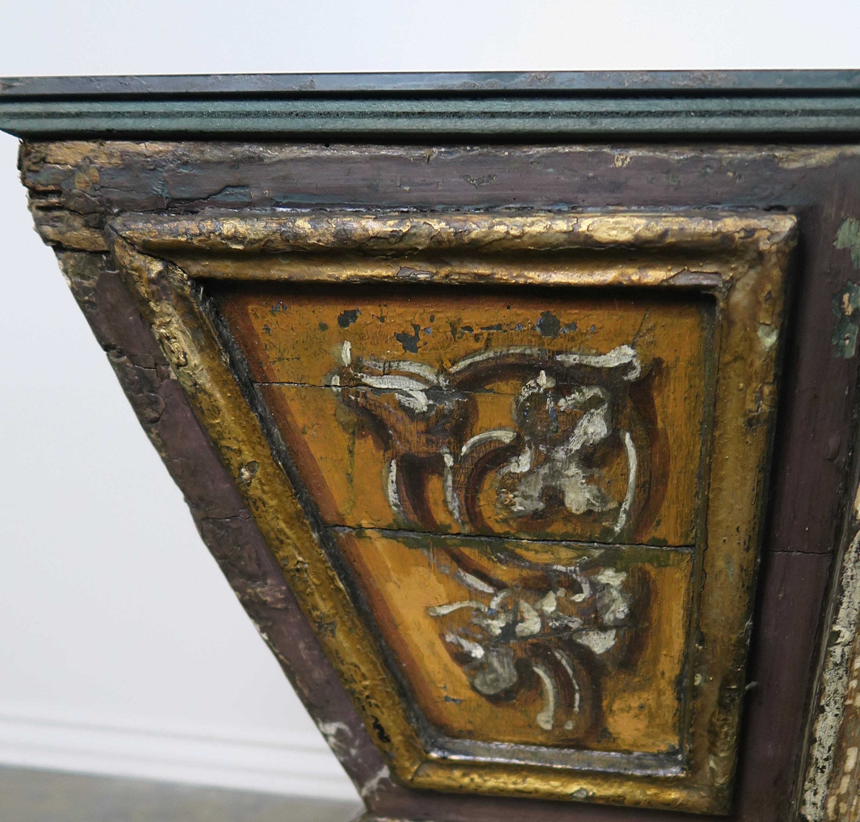 19th Century Italian Painted Coffee Table with Mirrored Top 3