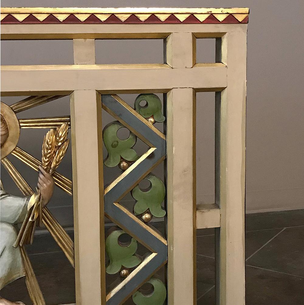 19th Century Italian Painted Communion Railing with Angels 5