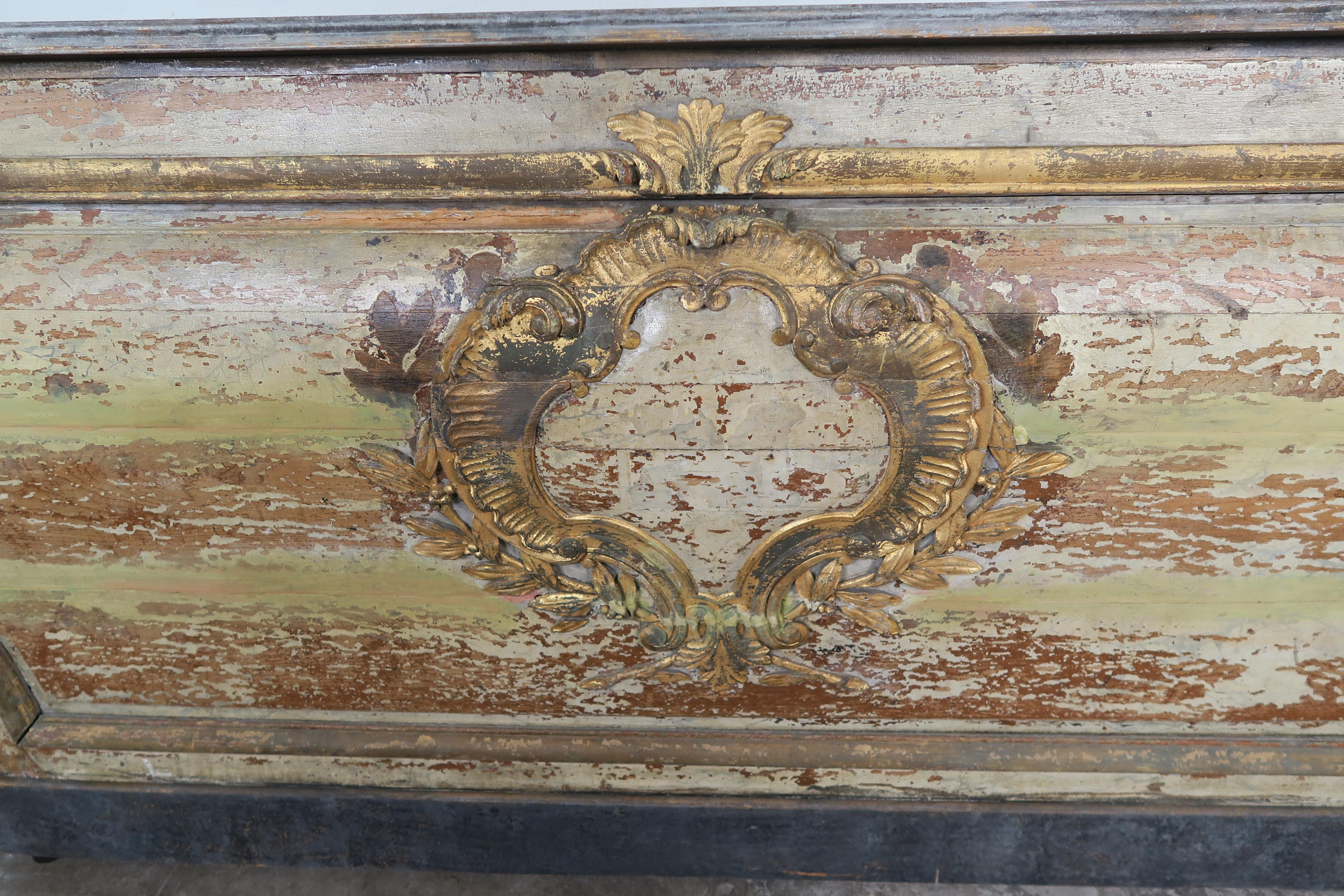 Baroque 19th Century Italian Painted Console with Cartouche