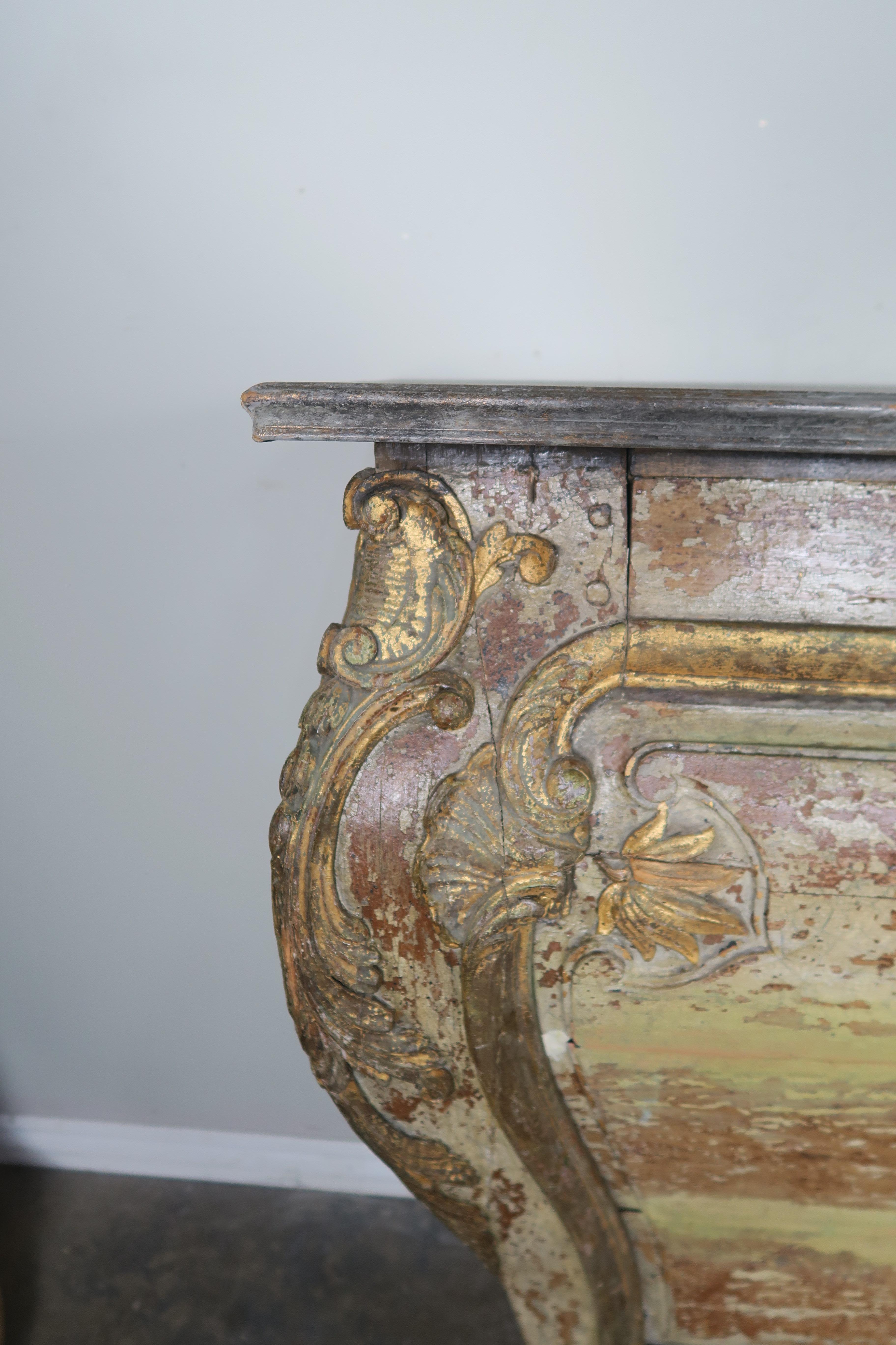 19th Century Italian Painted Console with Cartouche 1