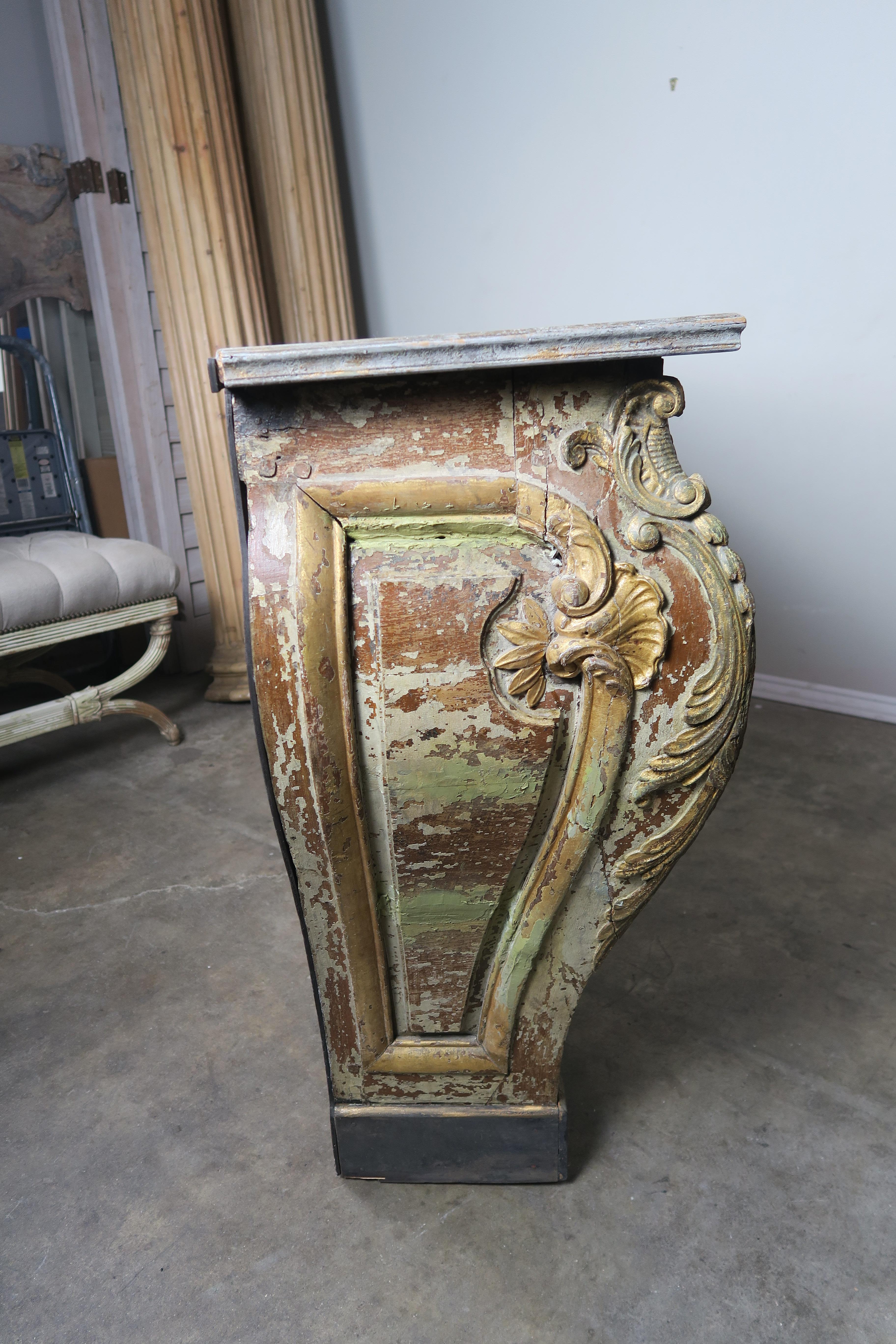 19th Century Italian Painted Console with Cartouche 3