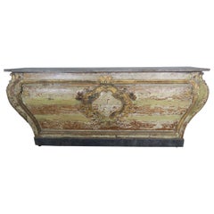Antique 19th Century Italian Painted Console with Cartouche