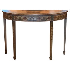 19th Century Italian Painted Demi-Lune Console Table