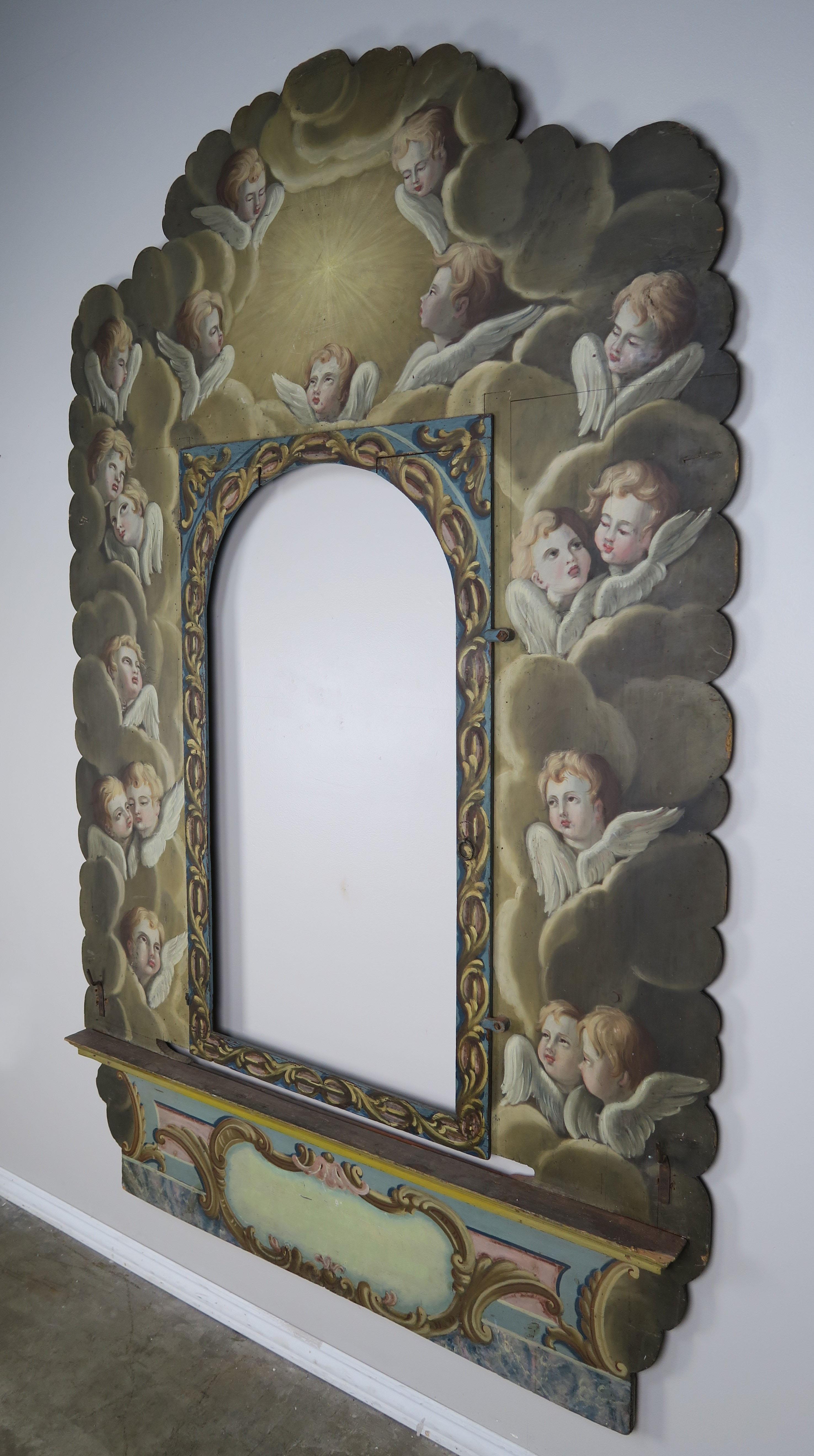 19th Century Italian Painted Frame with Cherubs 6