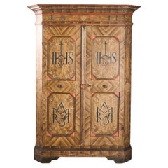 19th Century Italian painted Marriage cupboard