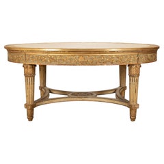 19th Century Italian Painted & Parcel-Gilt Oval Centre Table in the Neo-Classica