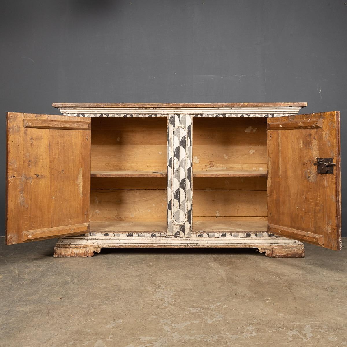 19th Century Italian Painted Pine Credenza / Cupboard, c.1850 1