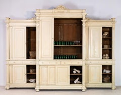 19th Century Italian Painted Pine Housekeepers Cupboard