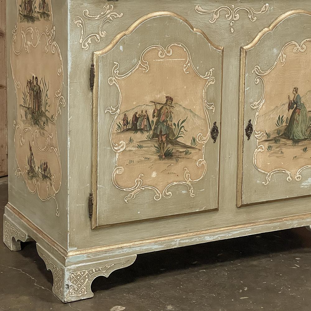 19th Century Italian Painted Secretary, Bookcase For Sale 7