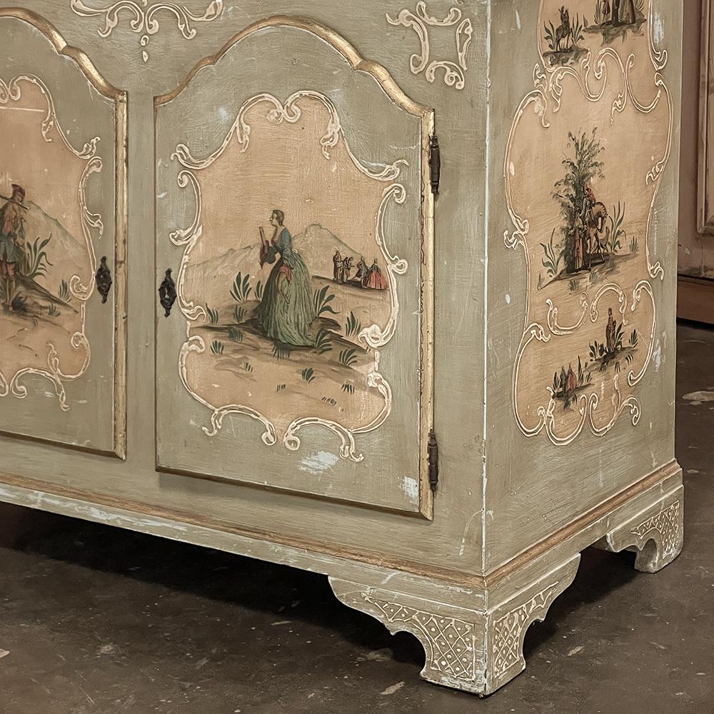 19th Century Italian Painted Secretary, Bookcase For Sale 10