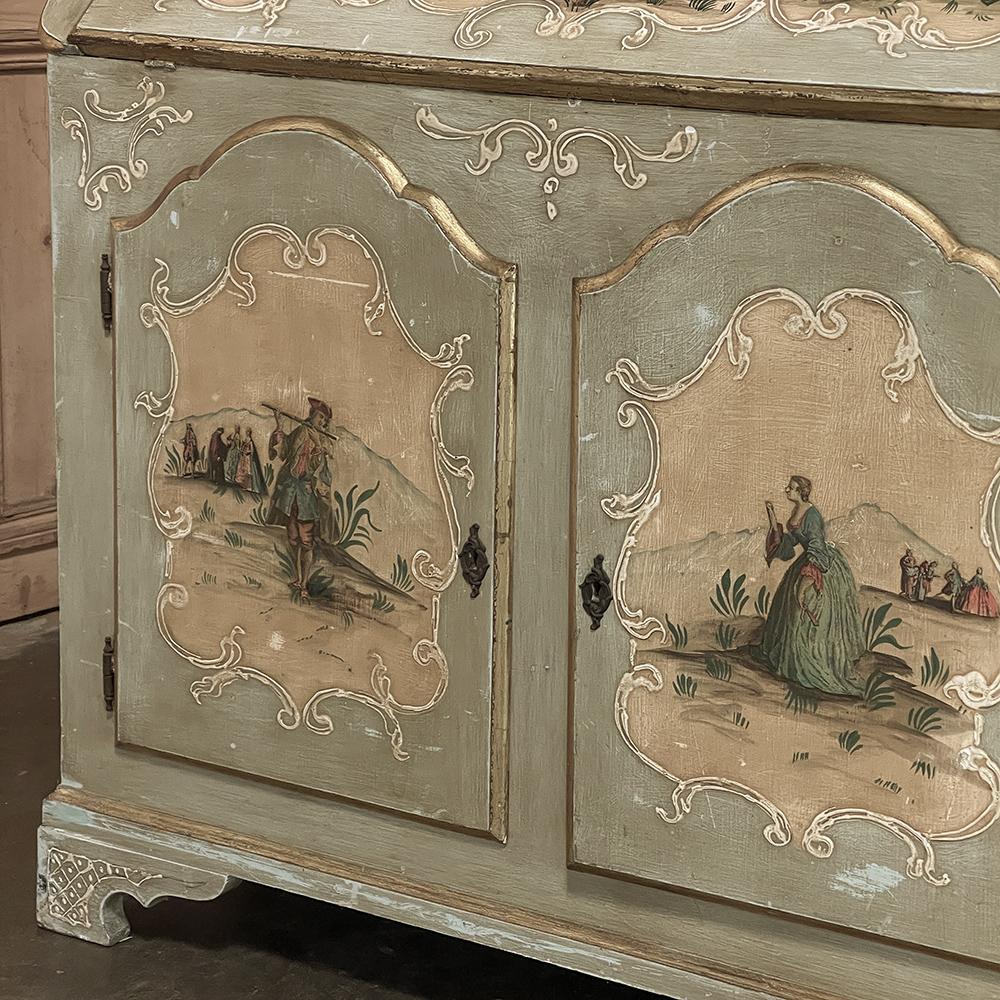 19th Century Italian Painted Secretary, Bookcase For Sale 11