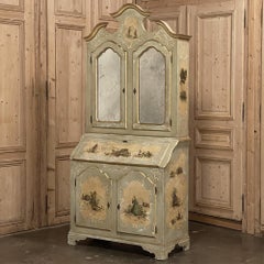 19th Century Italian Painted Secretary, Bookcase