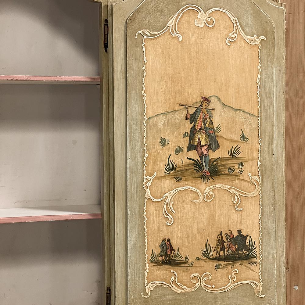 Fin du XIXe siècle Secrétaire peint italien du 19ème siècle, bibliothèque en vente