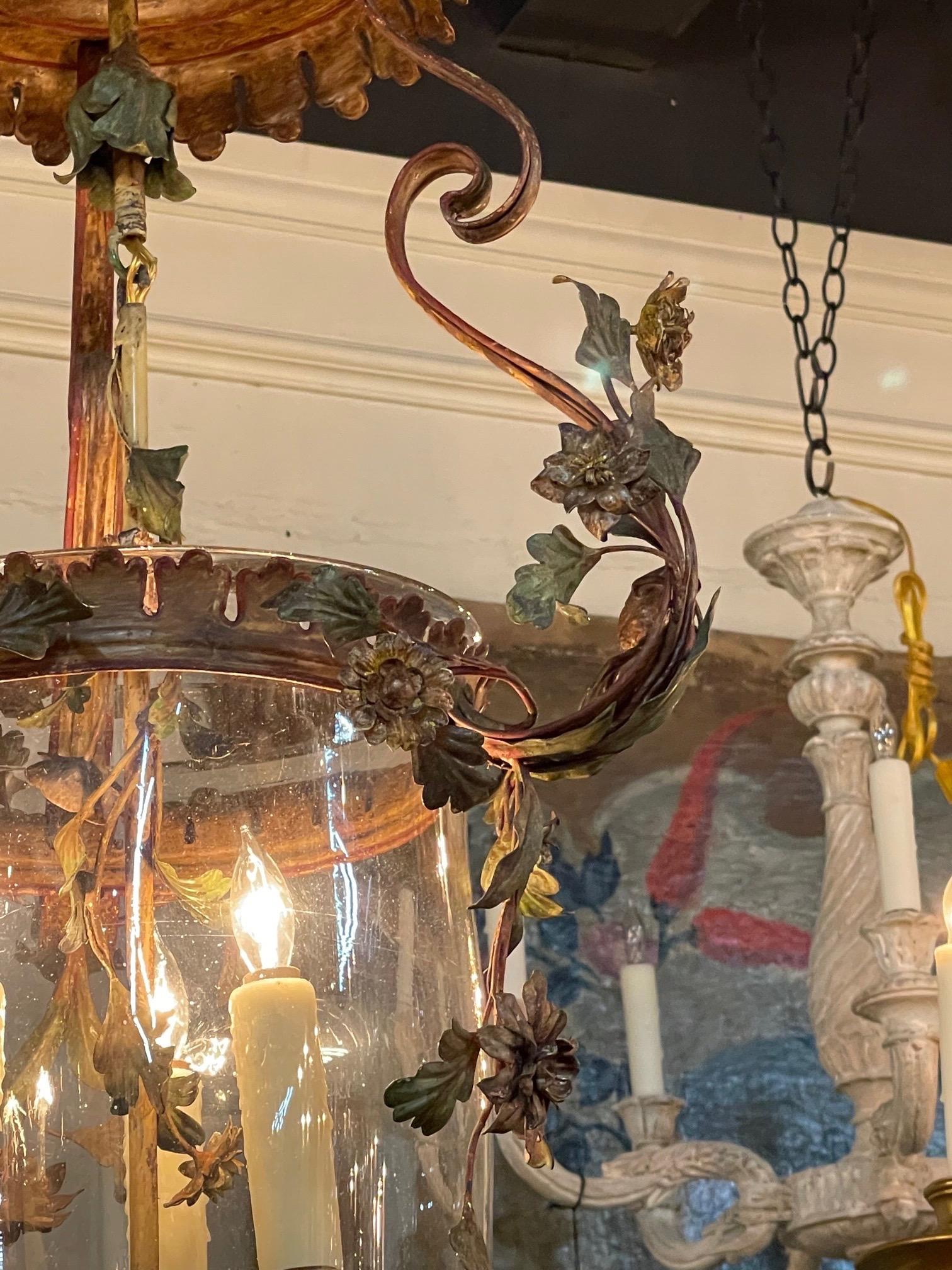 19th Century Italian Painted Tole Lantern 2