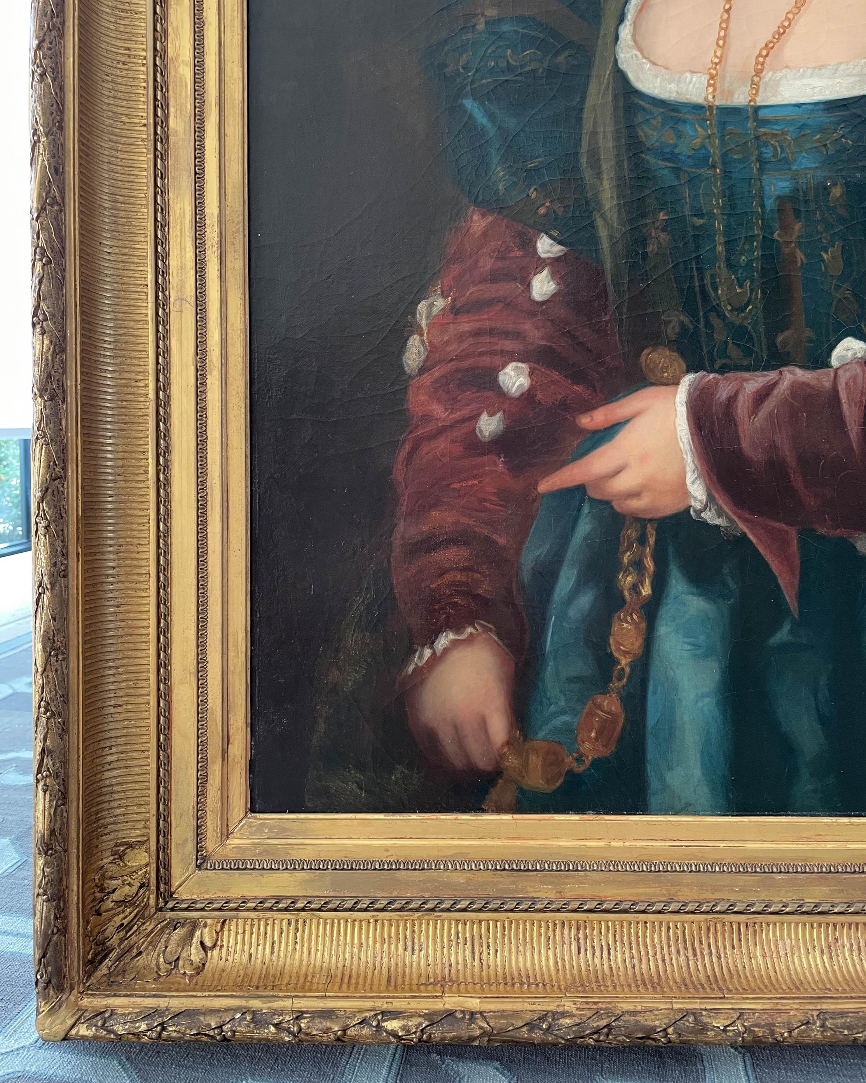 Italienisches Gemälde des 19. Jahrhunderts nach Tizian „La Bella“ im Angebot 4