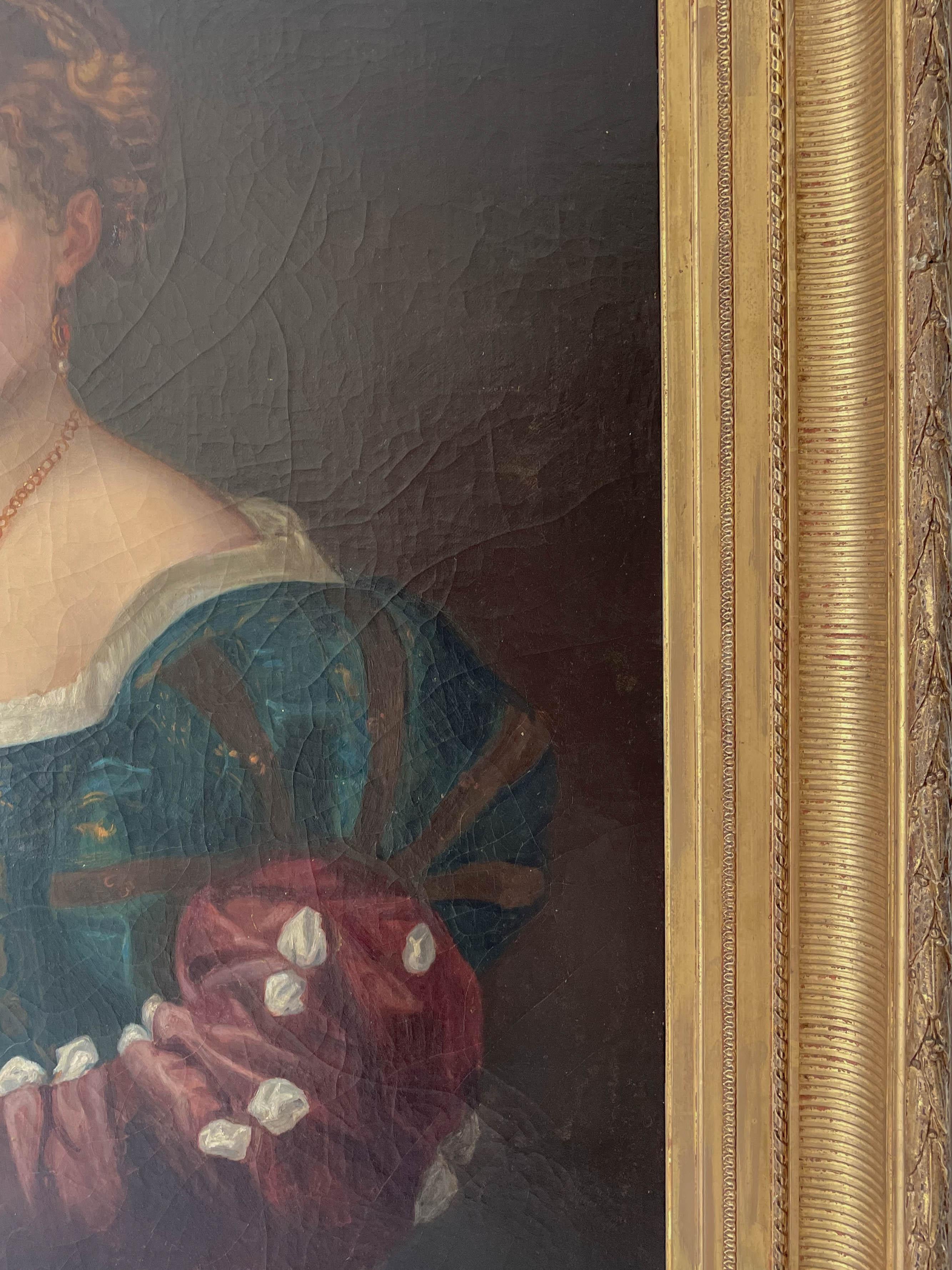 Italienisches Gemälde des 19. Jahrhunderts nach Tizian „La Bella“ im Angebot 6