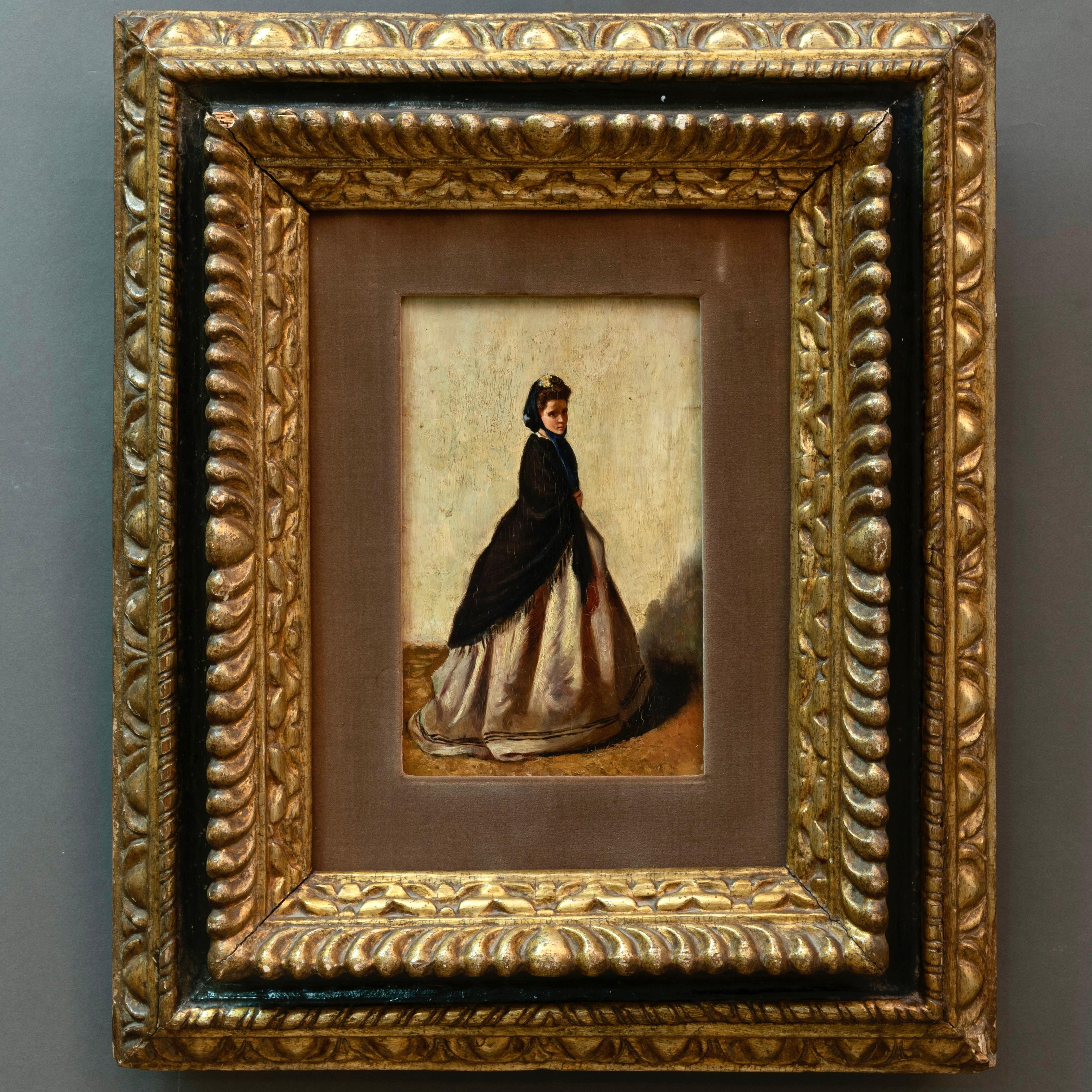 19th Century Italian Painting Attributed to Silvestro Lega In Good Condition For Sale In Roma, IT