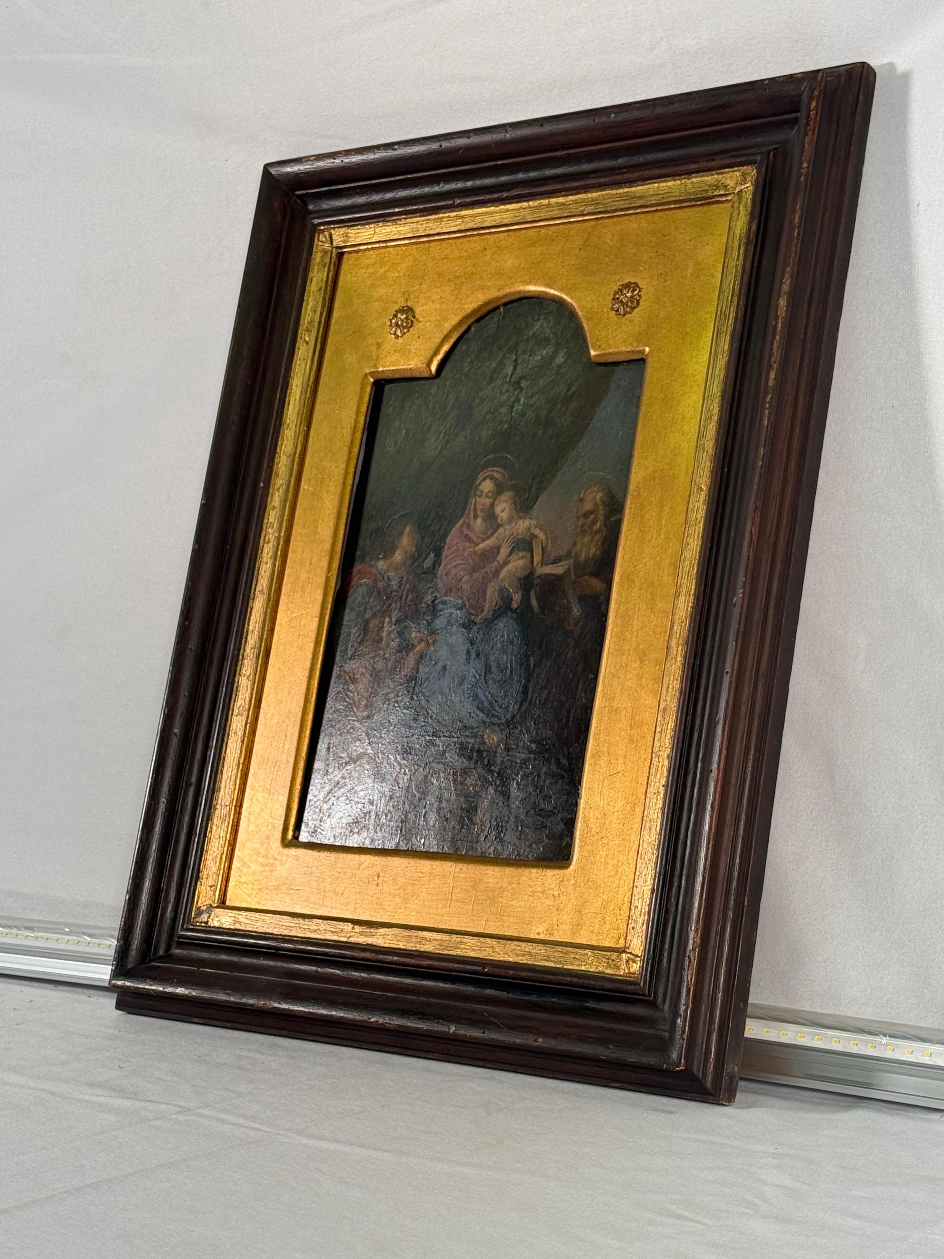 Revival 19th Century Italian Painting of The Virgin of the Fish For Sale