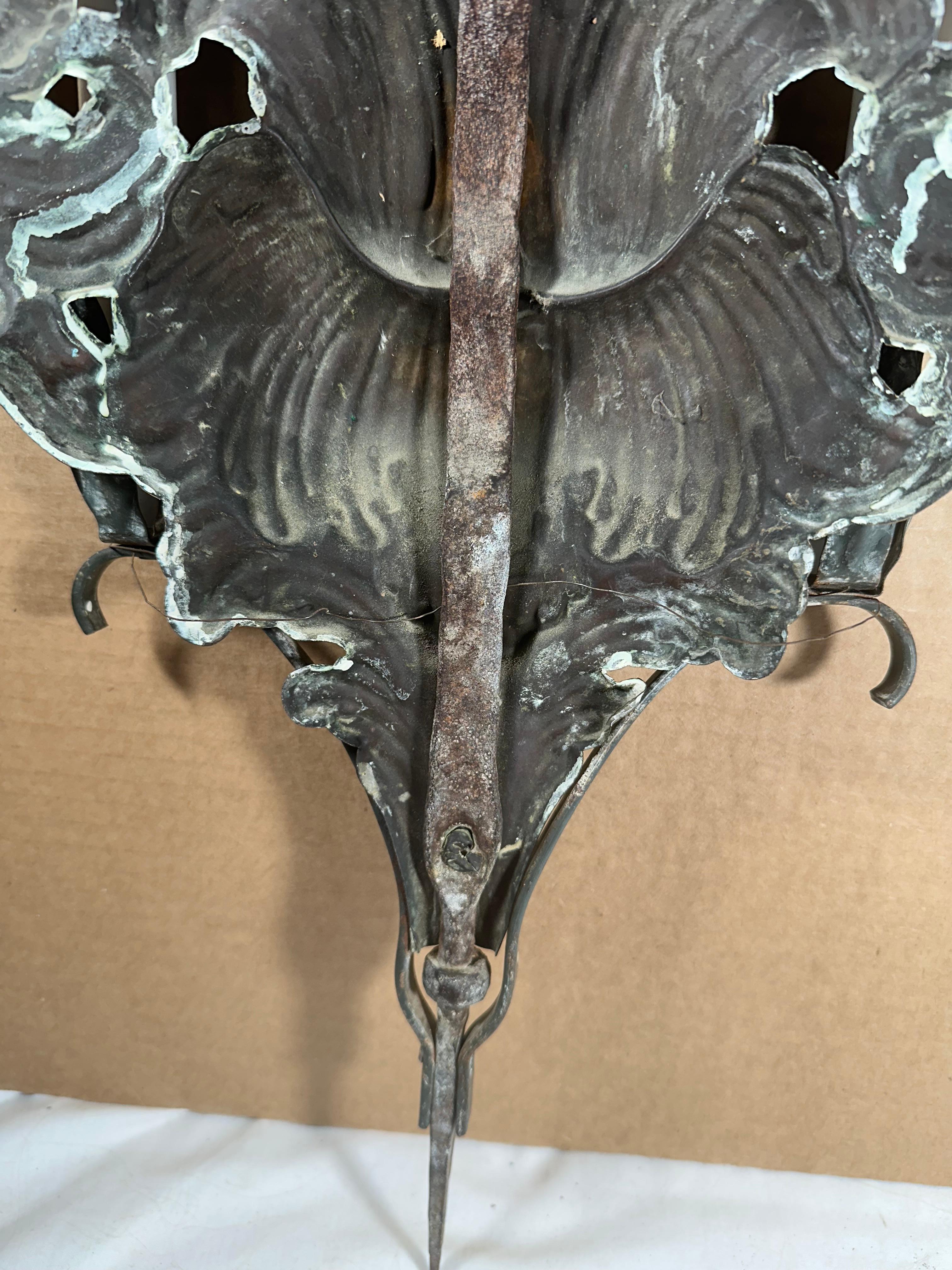19th Century Italian Pair of Antique Brass Altar Palmettes For Sale 8