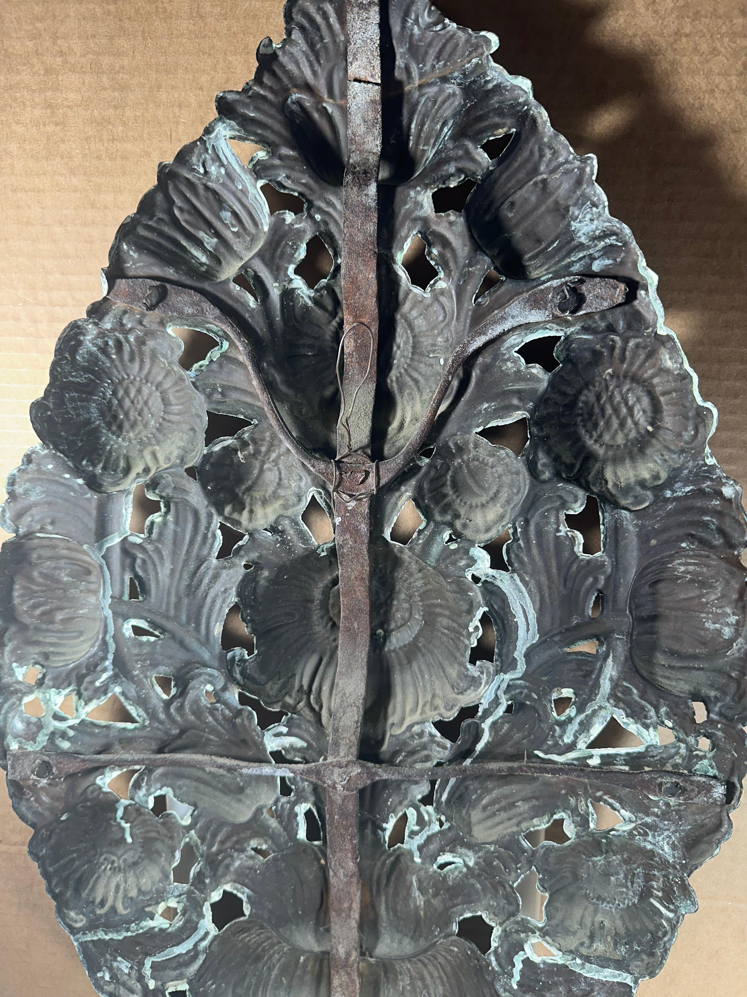 19th Century Italian Pair of Antique Brass Altar Palmettes For Sale 9