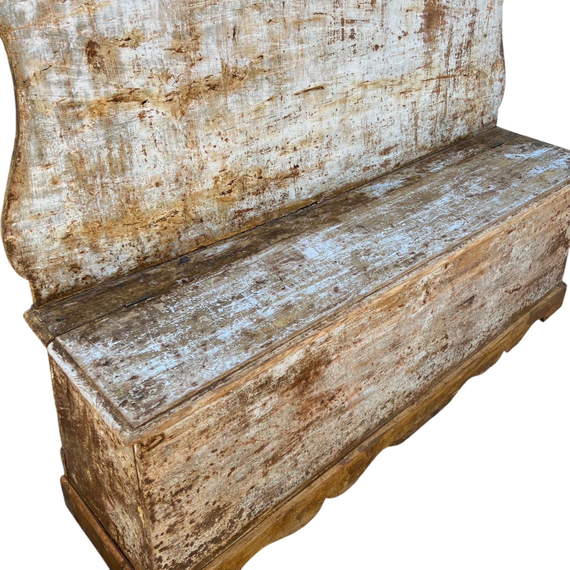 Gustavian 19th Century Italian Pair of Painted Wood Banquettes