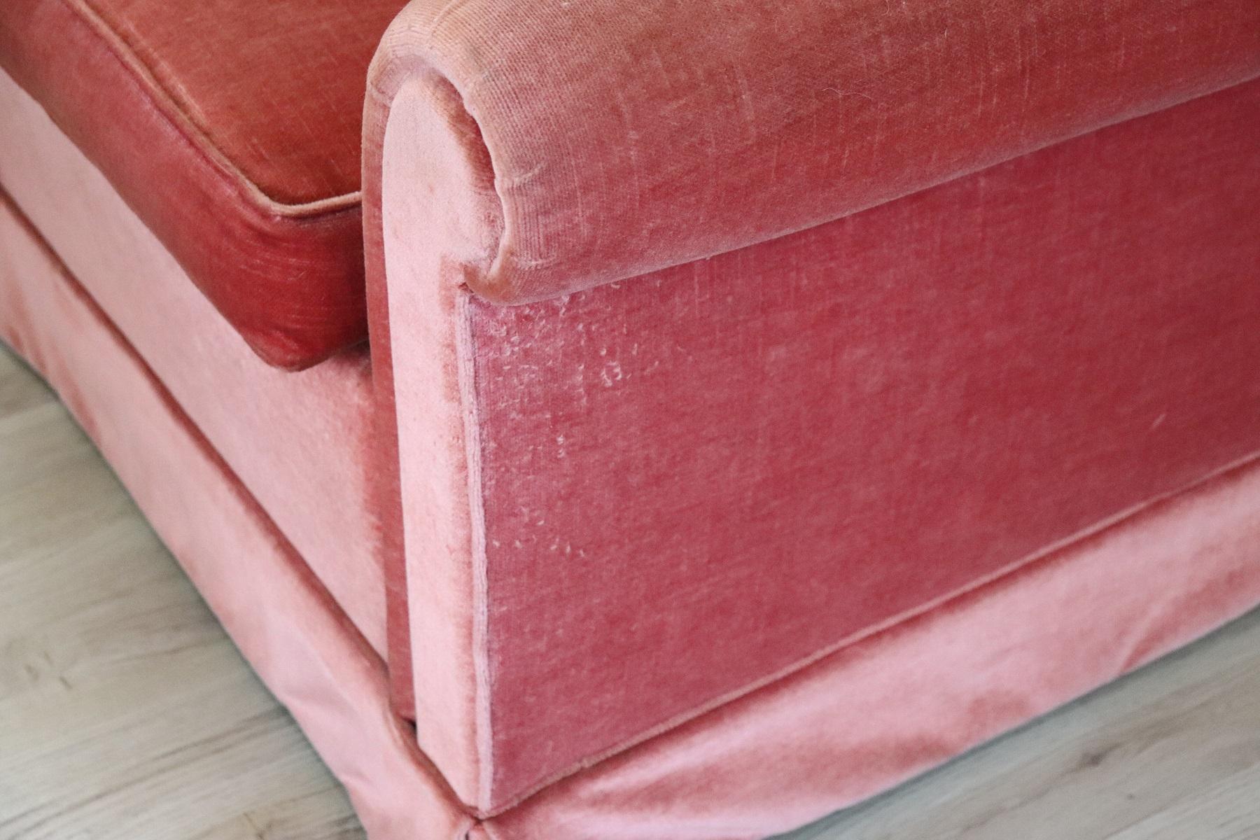 19th Century Italian Pair of Pink Velvet Armchairs, 1980s 4