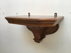 19th Century Italian Pair of Wall Shelves in Patinated Wood, 1890s