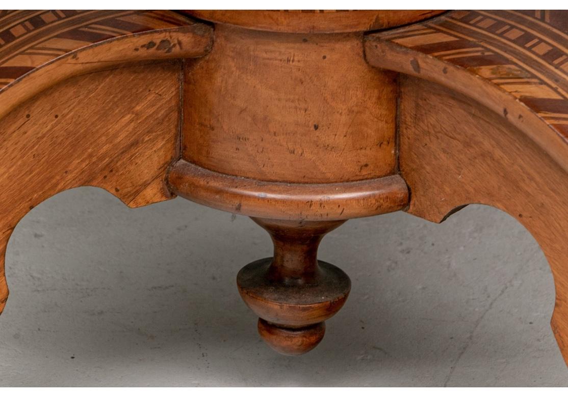 19th Century, Italian Parquetry Walnut  Center Table For Restoration For Sale 4