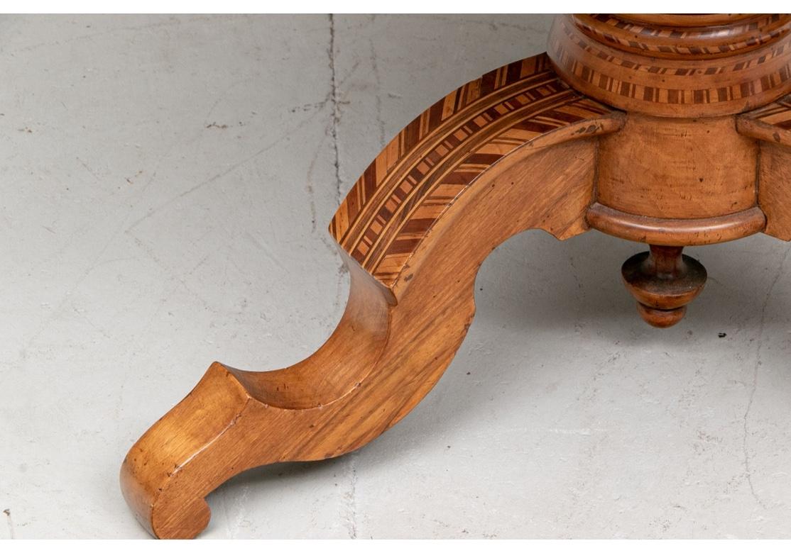 19th Century, Italian Parquetry Walnut  Center Table For Restoration For Sale 7