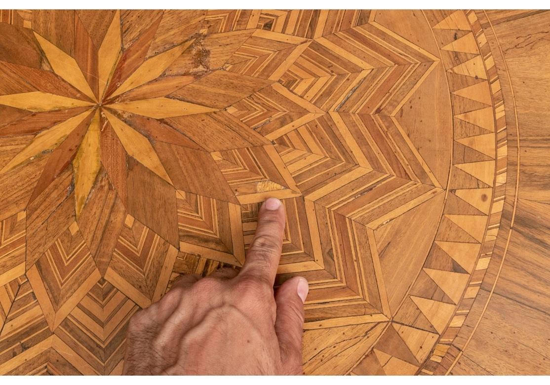 Baroque 19th Century, Italian Parquetry Walnut  Center Table For Restoration For Sale