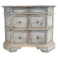 19th Century Italian Pastel Blue Pinewood Credenza - Antique Tuscan Cabinet