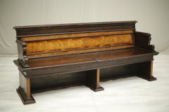 19th Century Italian Penwork Detail Hall Bench