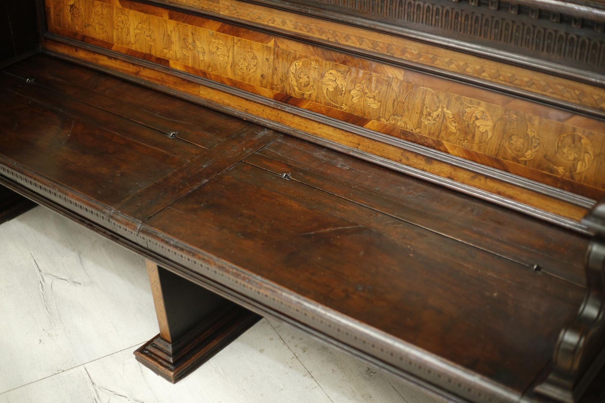 19th Century Italian Penwork Detail Hall Bench 3