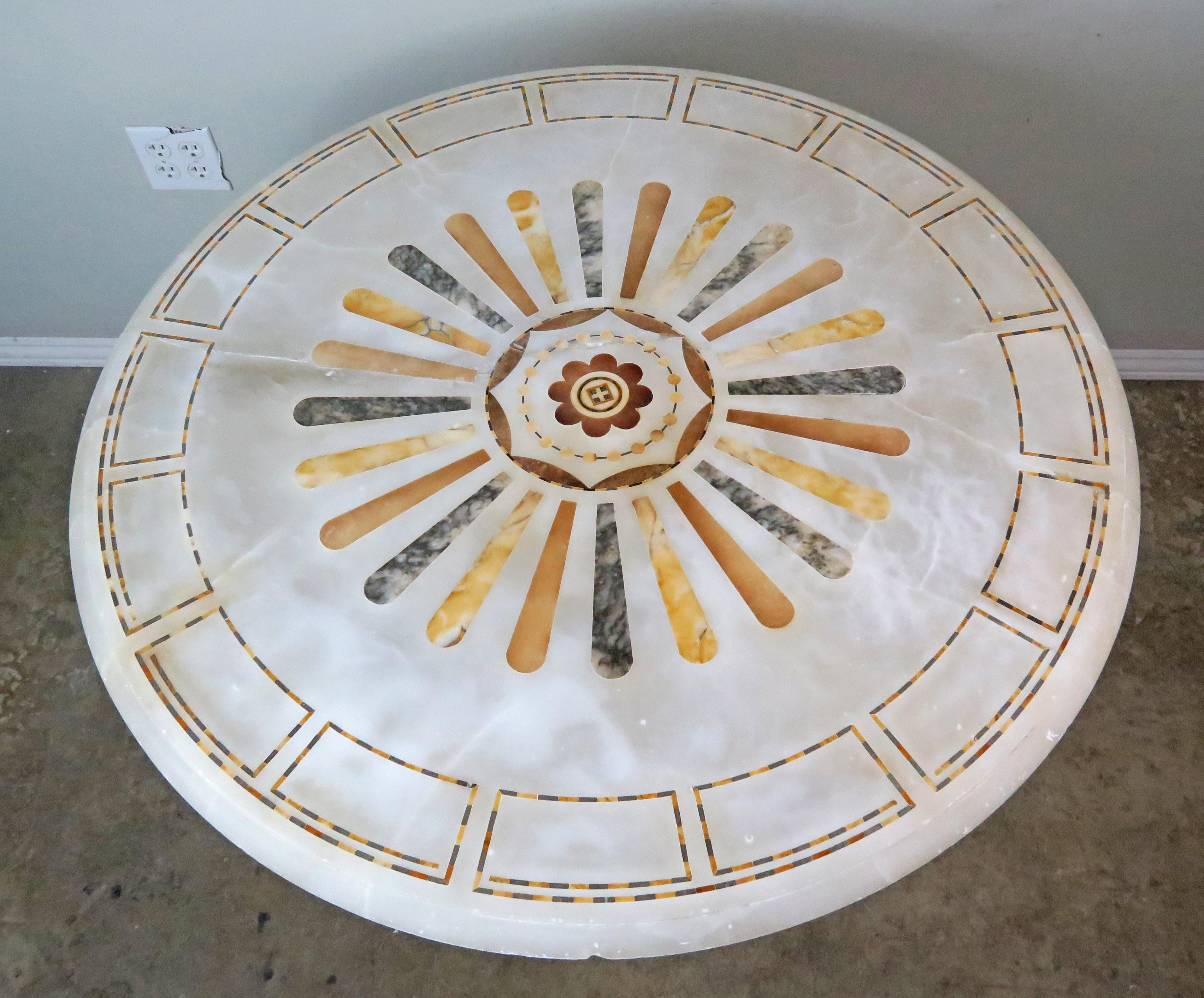 Hand-Carved 19th Century Italian Pietra Dura Centre Table