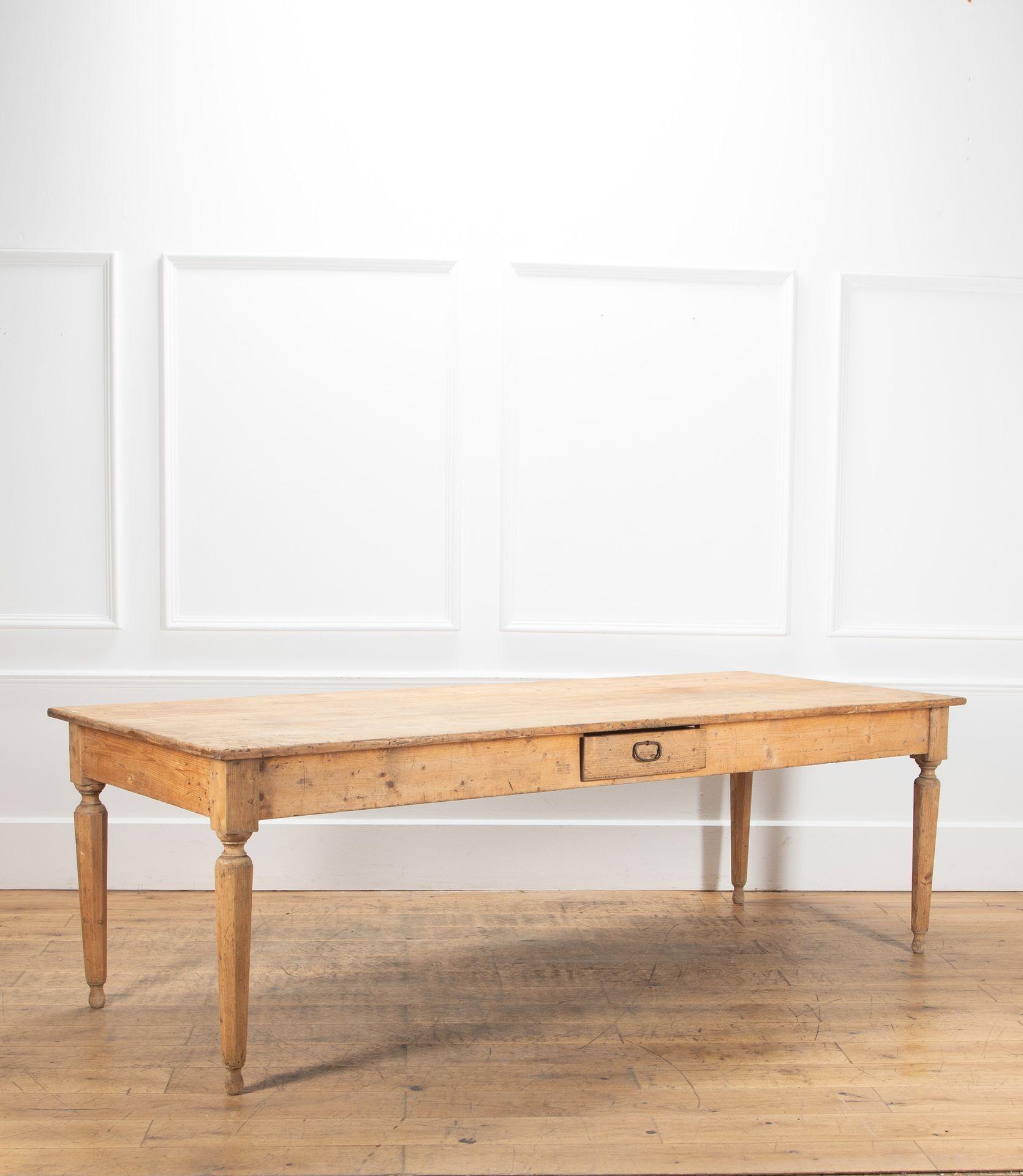 Rustic 19th Century Italian Pine Farmhouse Table For Sale